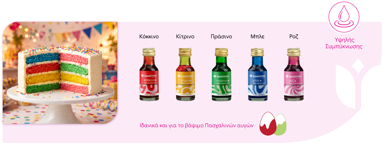Υψηλής Συμπύκνωσης. Ιδανικά και για το βάψιμο Πασχαλινών αυγών